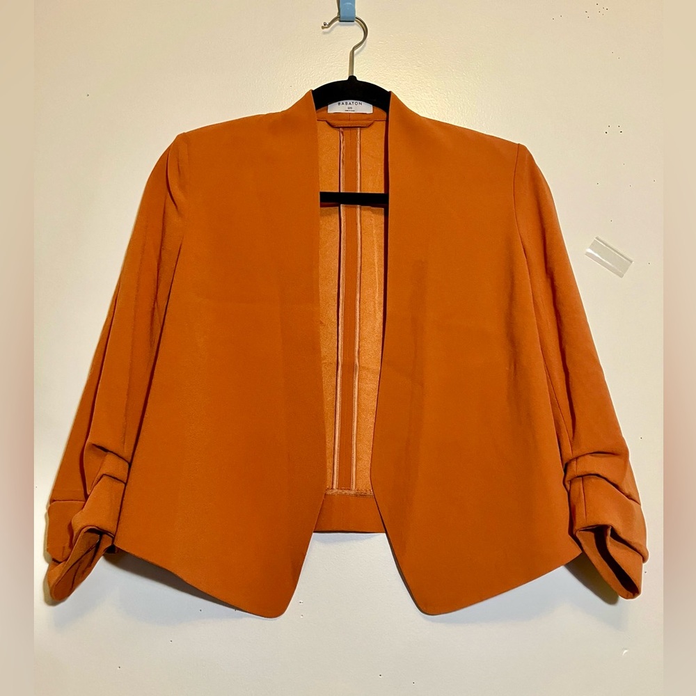 Babaton Vibrant Pumpkin Orange Blazer-unlined, but elegantly stitched - Picture 14 of 16